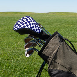 Funda Para Palo De Golf Patrón de cuadros azules marinos y blancos
