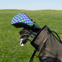 Funda Para Palo De Golf Patrón de cuadros púrpura y verde