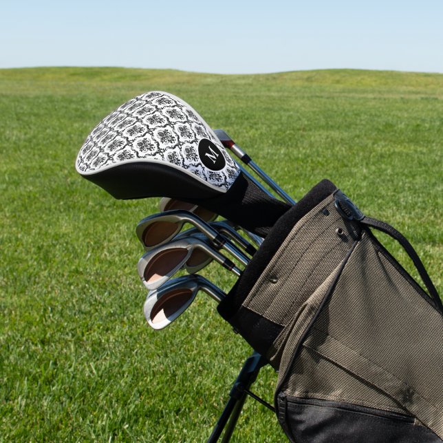 Funda Para Palo De Golf Patrón de damascos florales blancos y blancos (In Situ)