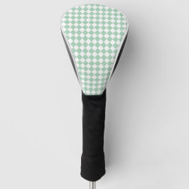 Funda Para Palo De Golf Patrón de diamante de cuadros verdes y blancos