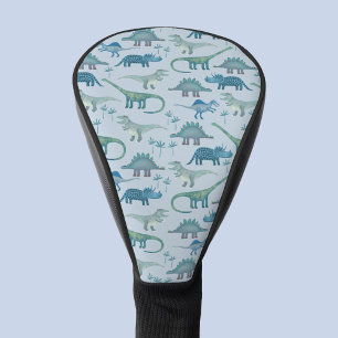 Funda Para Palo De Golf Patrón de dinosaurio azul prehistórico