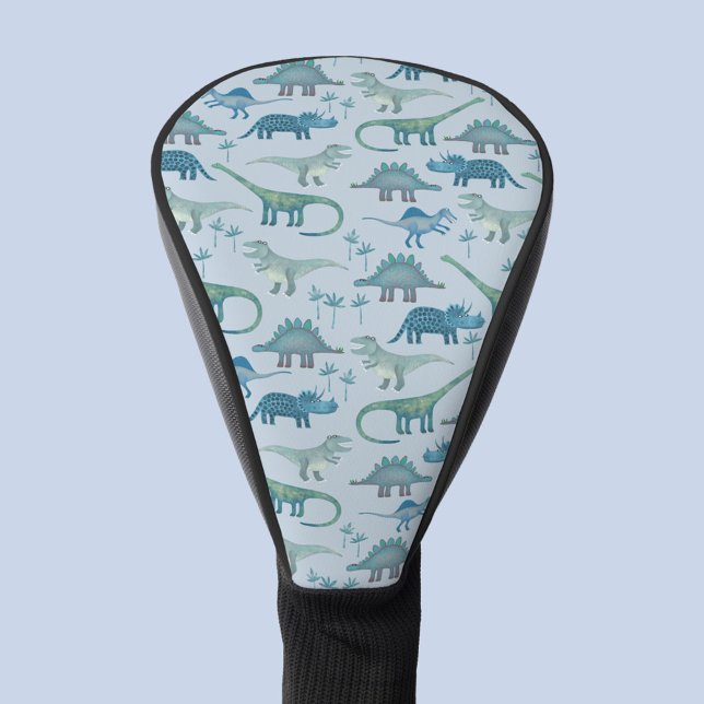 Funda Para Palo De Golf Patrón de dinosaurios divertidos (Blue dinosaur pattern golf head cover)