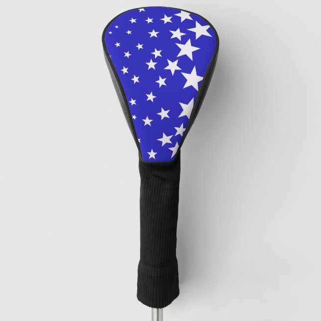 Funda Para Palo De Golf Patrón de estrella blanca sobre fondo azul (Anverso)