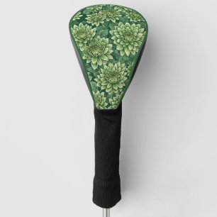 Funda Para Palo De Golf Patrón de flor verde crisantemo