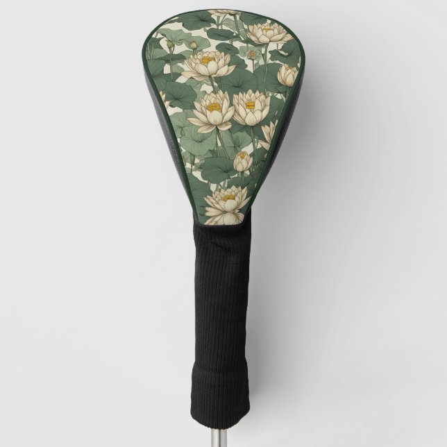 Funda Para Palo De Golf Patrón de flores de Lotus de Estados Unidos (Anverso)