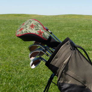 Funda Para Palo De Golf Patrón de flores y hojas cardinales