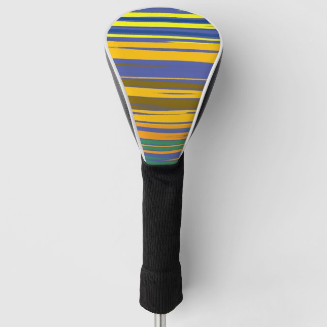 Funda Para Palo De Golf Patrón de franjas coloridas (Anverso)