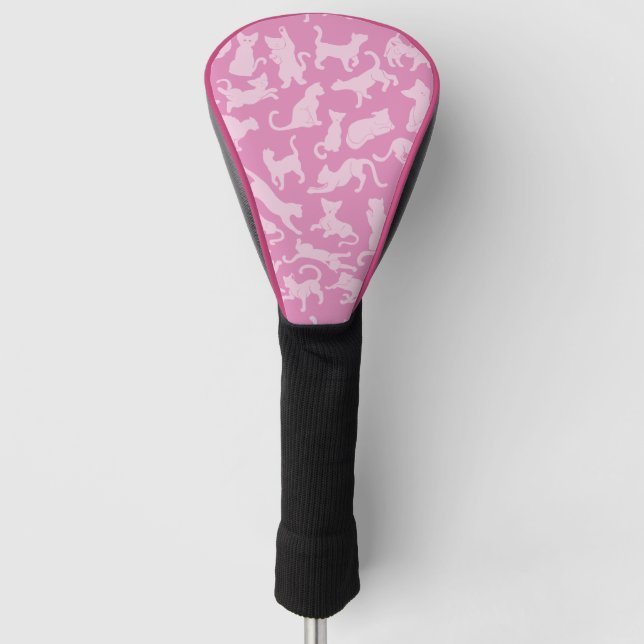 Funda Para Palo De Golf Patrón de gato rosado (Anverso)