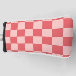 Funda Para Palo De Golf Patrón de Gingham de Red Checkered Rosa