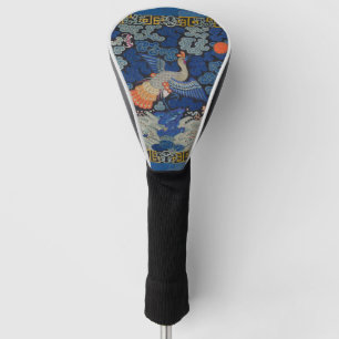 Funda Para Palo De Golf Patrón de grulla china vintage: azul imperial