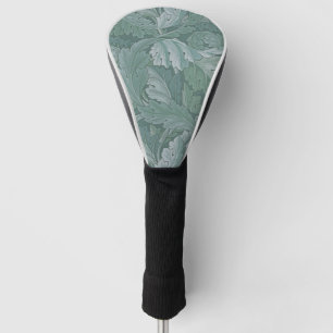 Funda Para Palo De Golf Patrón de hoja de acanto azul turquesa de William 