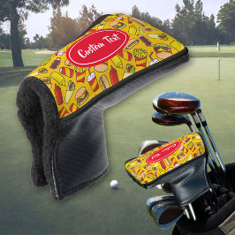 Funda Para Palo De Golf Patrón de iconos de comida rápida de color