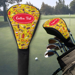 Funda Para Palo De Golf Patrón de iconos de comida rápida de color