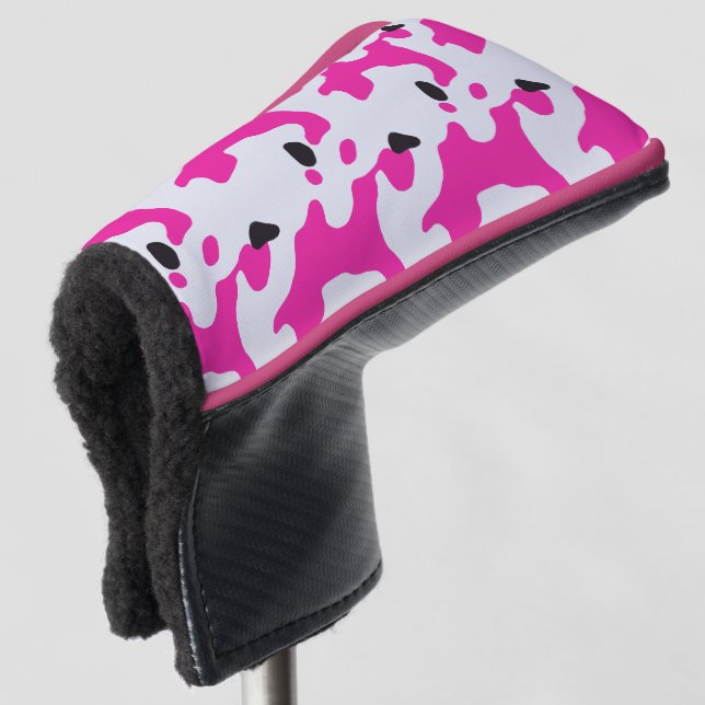 Funda Para Palo De Golf Patrón de impresión de vaca rosa y negro (Anverso 3/4)