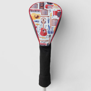 Funda Para Palo De Golf Patrón de instrumentos musicales coloridos