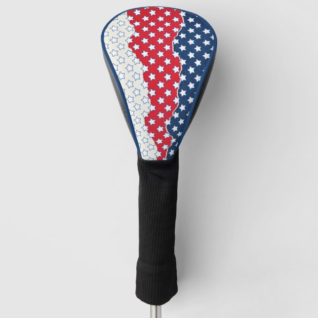 Funda Para Palo De Golf Patrón de la bandera estadounidense de las estrell (Anverso)