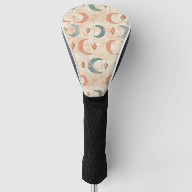 Funda Para Palo De Golf Patrón de Luna Floral Celestial Boho (6) (Anverso)