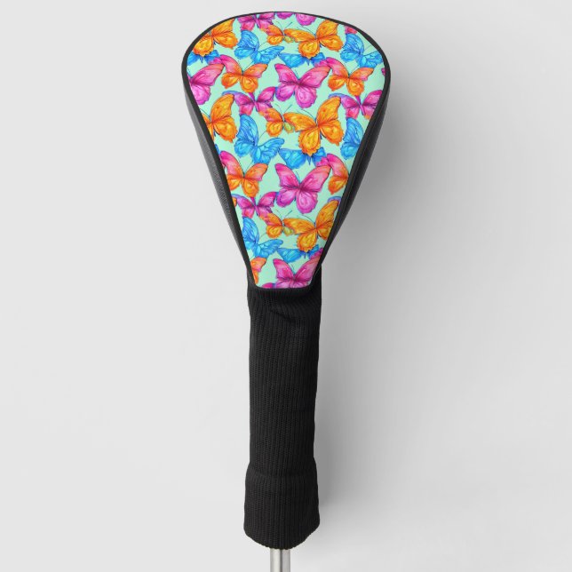 Funda Para Palo De Golf Patrón de mariposas coloridas (Anverso)