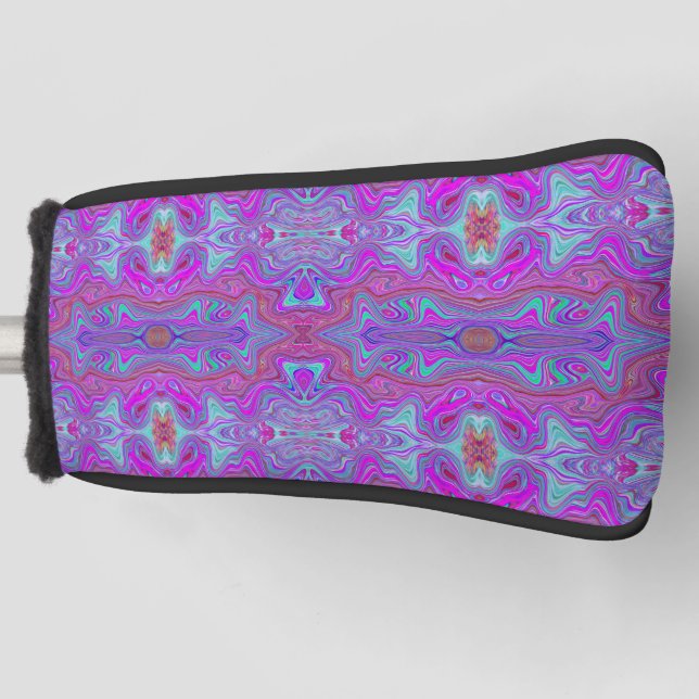Funda Para Palo De Golf Patrón de marmol Wavy Magenta y Trippy Azul (Anverso)