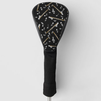 Funda Para Palo De Golf Patrón de notas de música clarinete de Bass