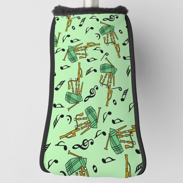 Funda Para Palo De Golf Patrón de notas de música de Bagpipe (Girar 90)