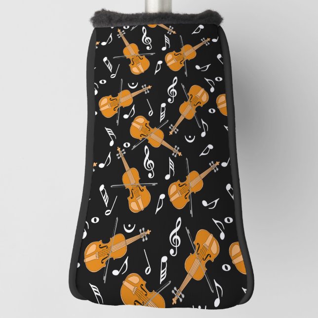 Funda Para Palo De Golf Patrón de notas de música en violín (Girar 90)