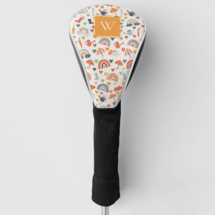 Funda Para Palo De Golf Patrón de nubes de arco iris de la primavera azul