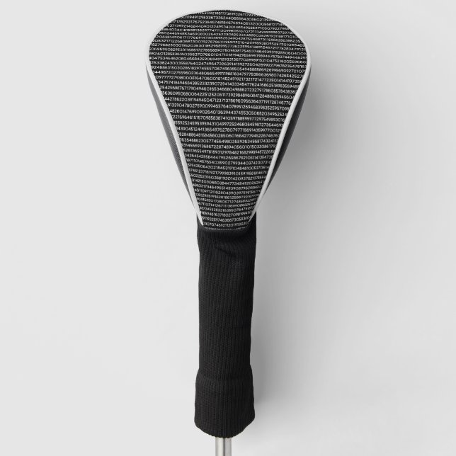 Funda Para Palo De Golf Patrón de números matemáticos blancos y negros (Anverso)