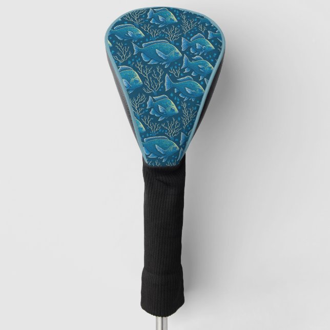 Funda Para Palo De Golf Patrón de peces azules (Anverso)