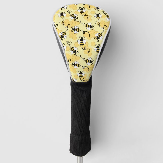 Funda Para Palo De Golf Patrón de pequeñas abejas. (Anverso)