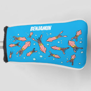 Funda Para Palo De Golf Patrón de personalizado de calamar rosa gracioso