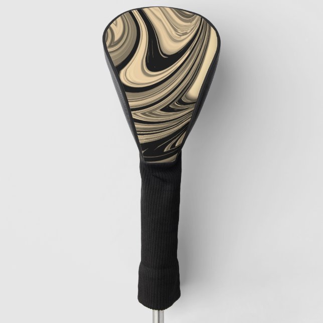 Funda Para Palo De Golf Patrón de piso negro y blanco (Anverso)
