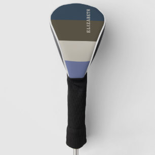 Funda Para Palo De Golf Patrón de rayas azules y marrones