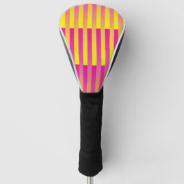 Funda Para Palo De Golf Patrón de rayas naranja amarillo rosa
