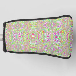 Funda Para Palo De Golf Patrón de resumen trippy retro rosa y verde limón