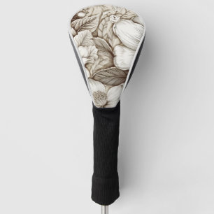 Funda Para Palo De Golf Patrón de Sepia Floral Vintage (15)
