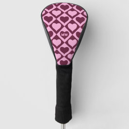 Funda Para Palo De Golf Patrón de tablero de ajedrez de corazón personaliz