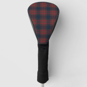 Funda Para Palo De Golf Patrón de tracción de tartán azul de la marina roj