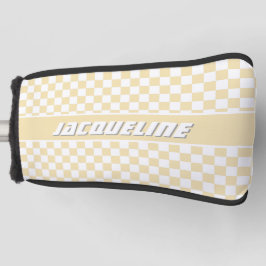 Funda Para Palo De Golf Patrón de verificación amarillo