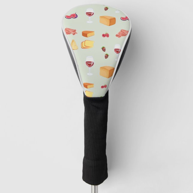 Funda Para Palo De Golf Patrón de Vino y Queso (Anverso)