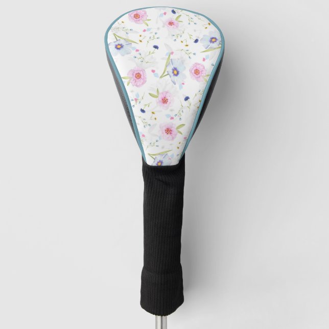 Funda Para Palo De Golf Patrón floral de bonito (Anverso)