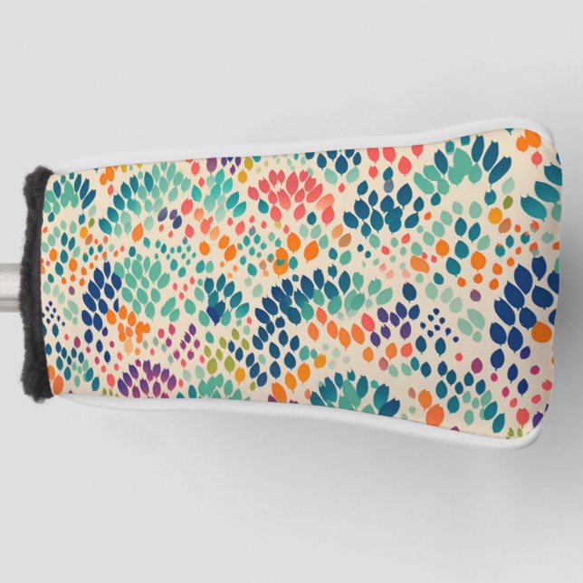 Funda Para Palo De Golf Patrón floral de la estampilla del arcoiris suave (Anverso)