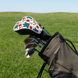 Funda Para Palo De Golf Patrón floral de tortuga linda  
