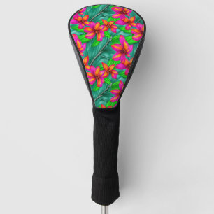 Funda Para Palo De Golf Patrón floral del paraíso tropical