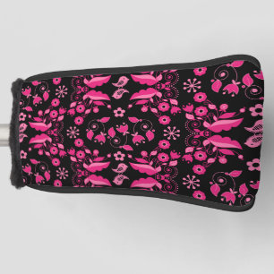Funda Para Palo De Golf Patrón floral escandinavo rosa moderno
