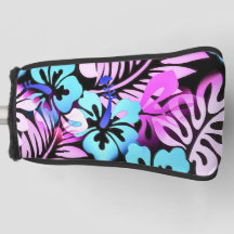 Patrón florido hawaiano de Aqua azul tropical rosa