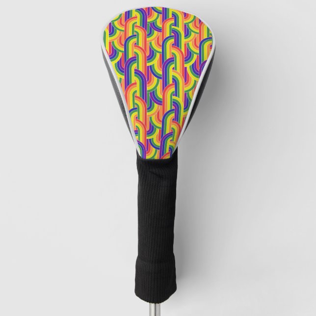 Funda Para Palo De Golf Patrón moderno arco iris (Anverso)