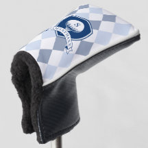 Patrón moderno azul y blanco inicial monograma
