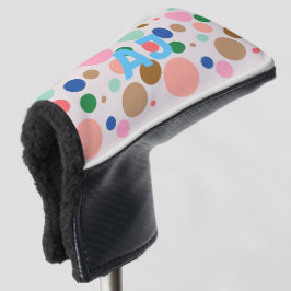 Funda Para Palo De Golf Patrón moderno de punto de polka monograma