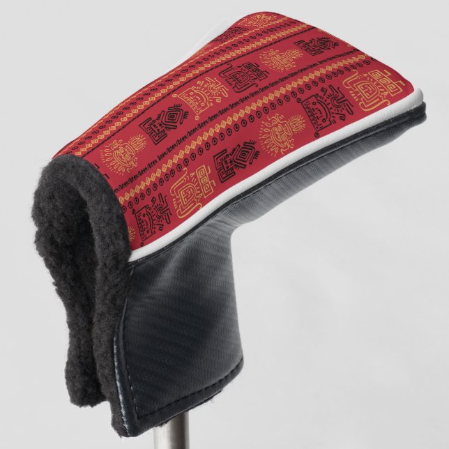Funda Para Palo De Golf Patrón Nativo Rojo Tribu étnica Boho Cultura (Anverso 3/4)